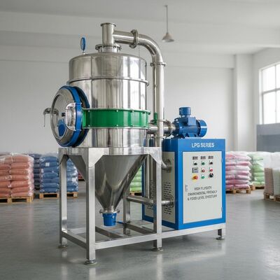 دستگاه خشک کن صنعتی رنگرزی سازگار با محیط زیست و سطح مواد غذایی سری LPG سیالیت بالا